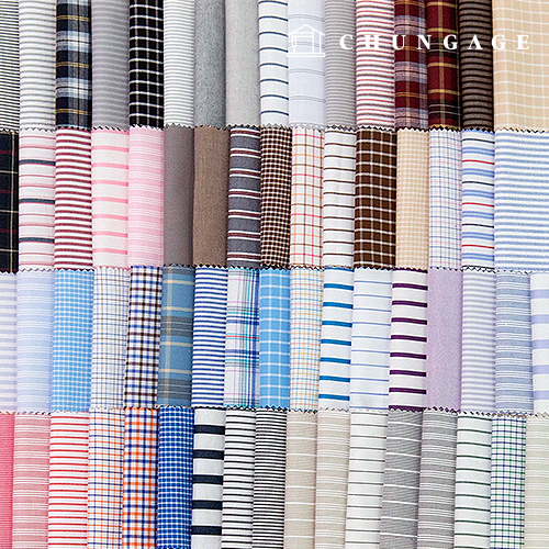 Check Fabric cotton yarn-dyed Check Stripe Plain Fabric 77 types