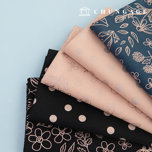 cotton oxford fabric 20 count fabric black flower