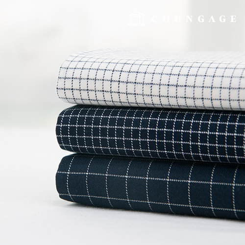 Check Fabric Cotton Raised Vintage Winter Fabric Clean Navy 3 Types