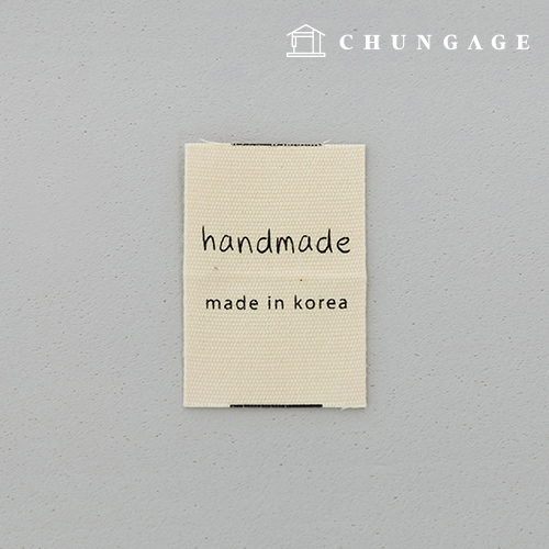 Fitted label cotton label handwriting handmade natural 5pcs KL054
