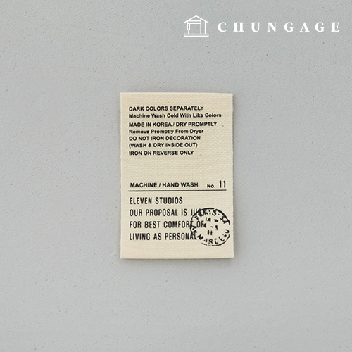 Cotton Label Double-sided Eleven Studio Lettering Vintage Label Natural 2 Pack KL058