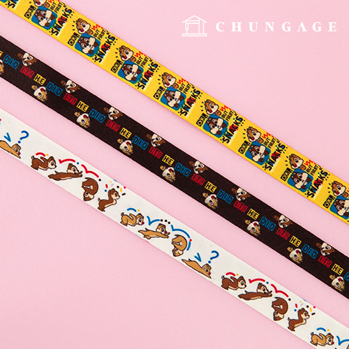 Disney Strap Necklace line Multipurpose Ribbon Tape Chip and Dale 15mm