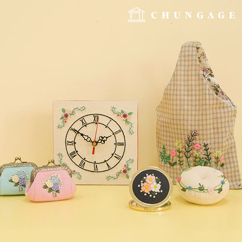 French embroidery DIY kit package embroidery textbook florali brooch