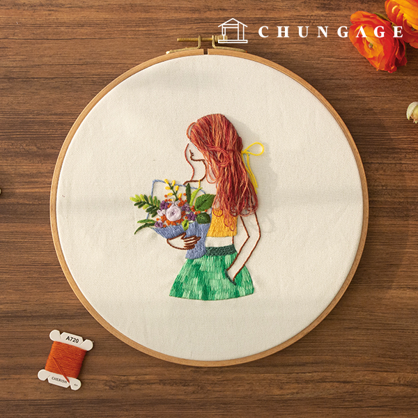 French Embroidery Package DIY Kit Redhead Girl CH511521