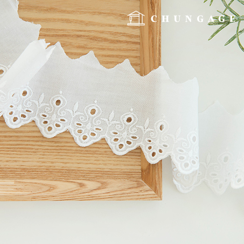 Lace Fabric Embroidery Lace Cloth Cotton 052 Choong White