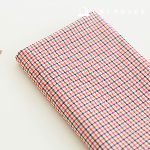 Cotton Check Fabric Ombre Check Berry Mix Glass Check