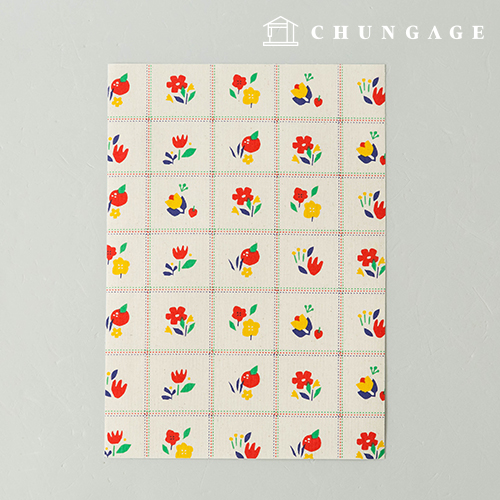 Reform Fabric Sticker Check Flower small 21 x 30