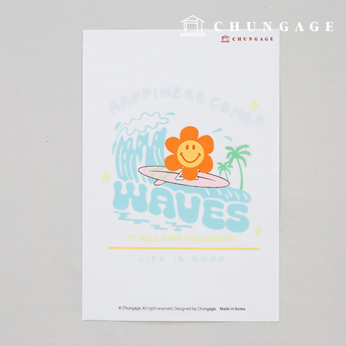 Clothing Transfer Paper Eco Bag Reform Thermal Transfer Sticker Happy Wave