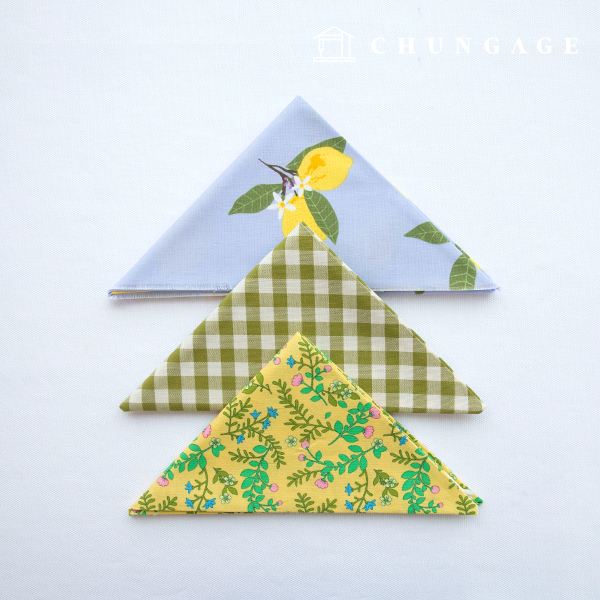 Fabric Package Fruit Pattern Lemon Flower Fabric Check Cloth Yellow Green Carving Cloth 3-Pack It's Package 096