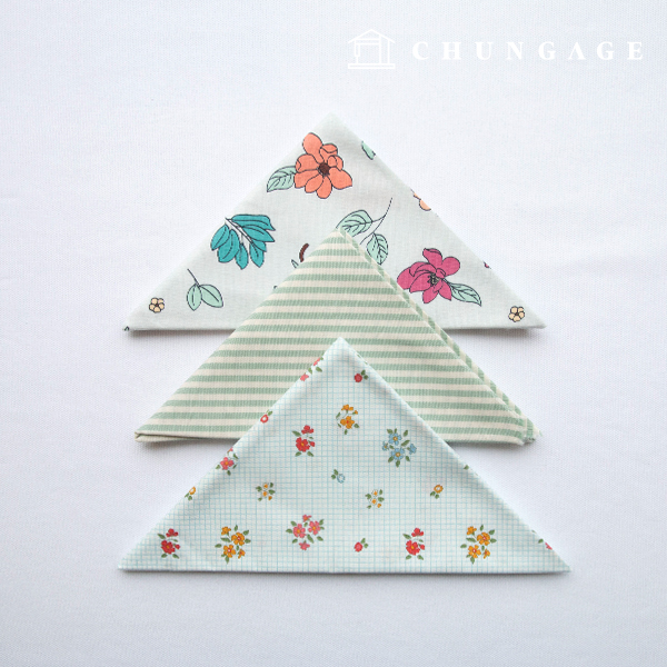 Fabric Package Flower Floral Pattern Flower Fabric Stripe Fabric Mint Carving Cloth 3-Pack It's Package 099