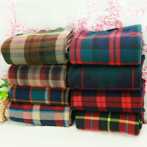 Polarpolis fabric Wide Width double-sided bonding Check Fabric Tartan Check 8 types