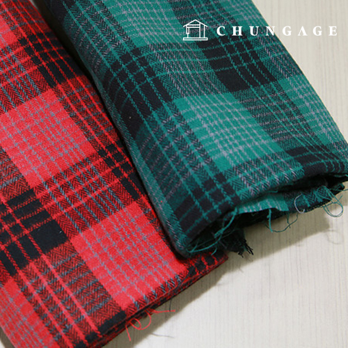 cotton napping microfiber Wide Width Check Fabric 21 counts Highest quality tartan check 2 types