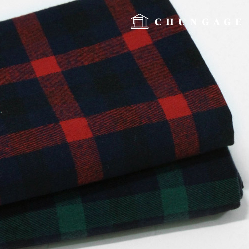 Check Fabric cotton napping Wide Width Christmas Check Fabric Black Watch 2 types