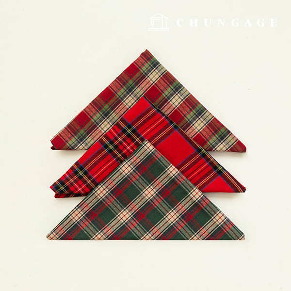 Christmas Check Fabric Package Sculpture Tree Check 3 Pack 167