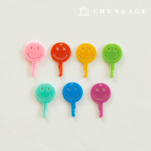 Acrylic Charm Keyring Making Keyring Decoration Smile Mini Key Glossy Opaque 7 Types