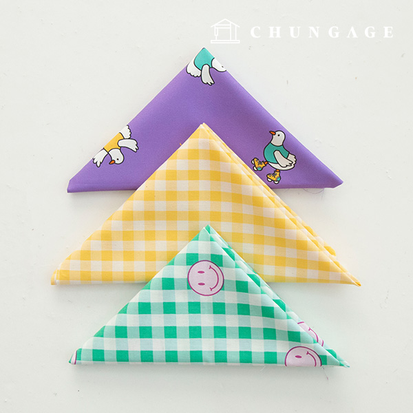 Fabric Package Smile Zoo Duck Check Cloth Yellow Green Purple Piece Cloth 3 Pack It's Package 147