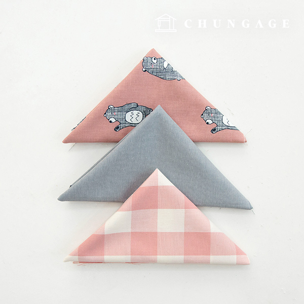 Fabric Package Zoo Group Bear Fabric Check Cloth Pink Gray Sculpted Cloth 3 Pack It's Package 148
