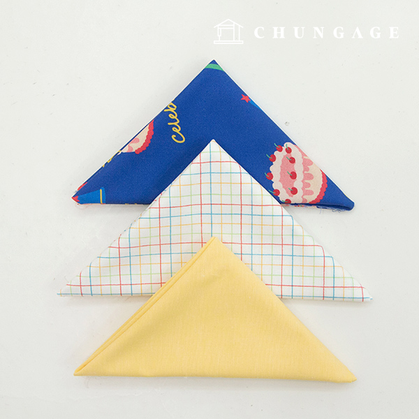 Fabric Package Cake Fabric Check Yellow Piece Cloth 3 Pack It's Package 151