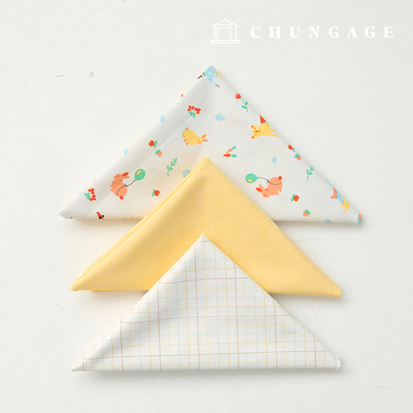 Fabric Package Zoological Group Check Cloth Yellow Sculpted Cloth 3 Pack It's Package 085