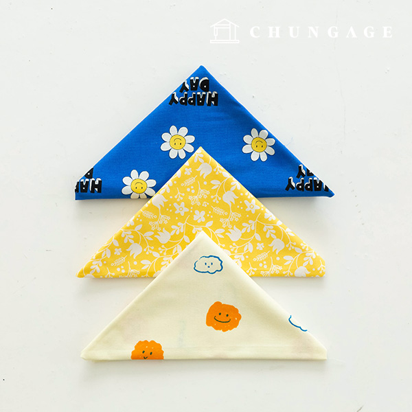 Fabric Package Daisy Smile Flower Small Flower Pattern Cloud Yellow Piece of Fabric 3 Pack It's Package 120