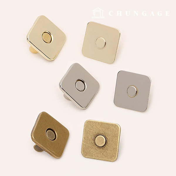 Magnetic snap button, square magnetic button, 18mm, 3 types