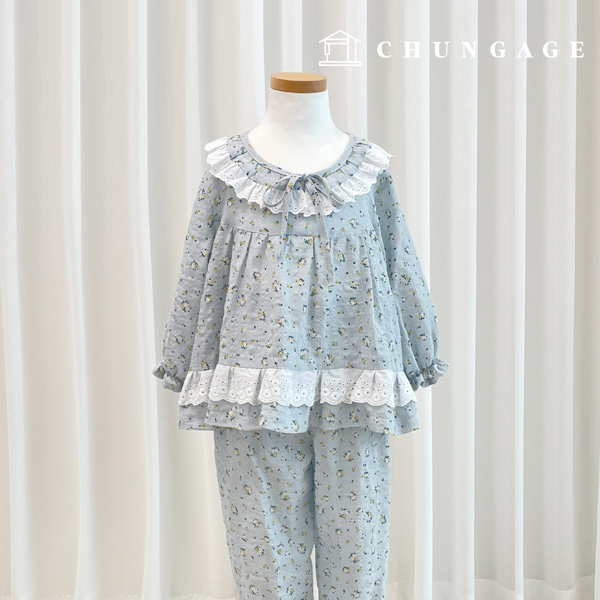 Clothes Pattern Kids Pajamas Lace Freel Pajamas Set P1665