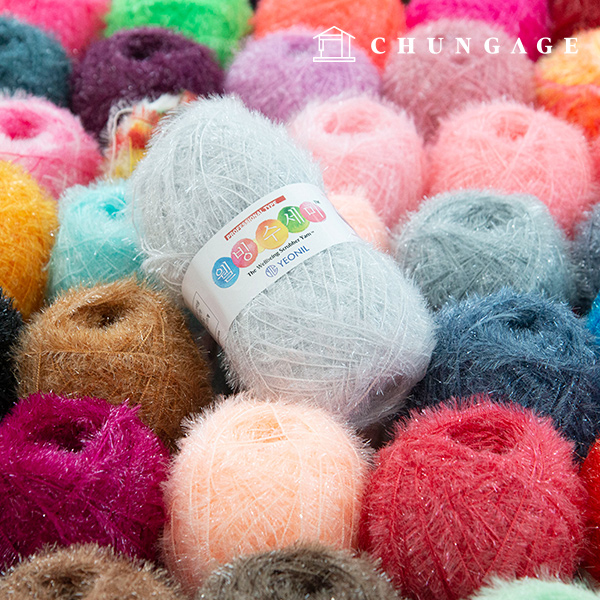 Knitting Yarn Wellbeing Scrubber Yarn Scrubber Knitting Crochet Hook Glitter Colorful 91Color
