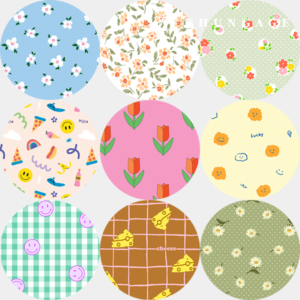 Cotton Fabric Flower Pattern Flower Check Fabric 20 count Vintage Fabric 146 types