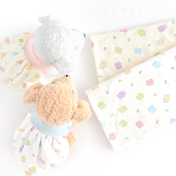 Organic Double Sided Daimaru Fabric Wide Width Jelly Bunny 2 Types