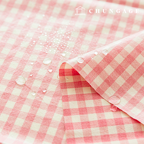 Waterproof Cloth Laminate Non-toxic TPU Waterproof Fabric Wide Width Melange Check Flower Pink 428-1 Hanma