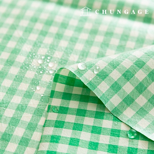 Waterproof Cloth Laminate Non-toxic TPU Waterproof Fabric Wide Width Melange Check Green 421-1 Hanma
