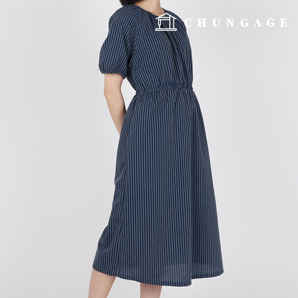 Clothes Pattern Female Shirring Dress P1724
