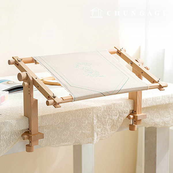 Wood Square Embroidery Frame Table Fixed Seating Frame French Embroidery 55cm Large-Size Embroidery Frame