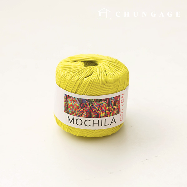 Mochila yarn, cotton yarn, crochet yarn, yarn, lime yellow 002