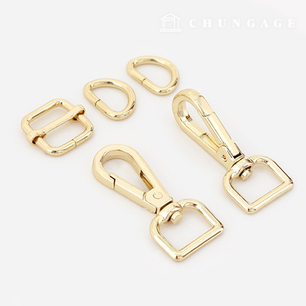 Bag Link Dring Set 15mm Gold 86081