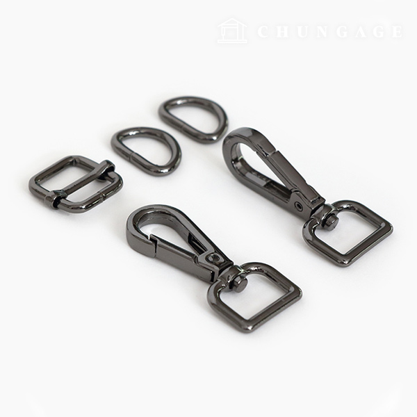 Bag Link Dring Set 15mm Metal Gray 86080