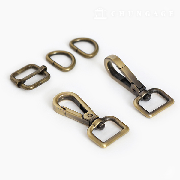 Bag Link Dring Set 15mm Antique Gold 86083