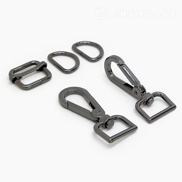 Bag Link Dring Set 20mm Metal Gray 86076