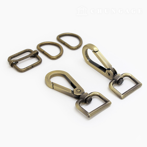 Bag Link Dring Set 20mm Antique Gold 86079