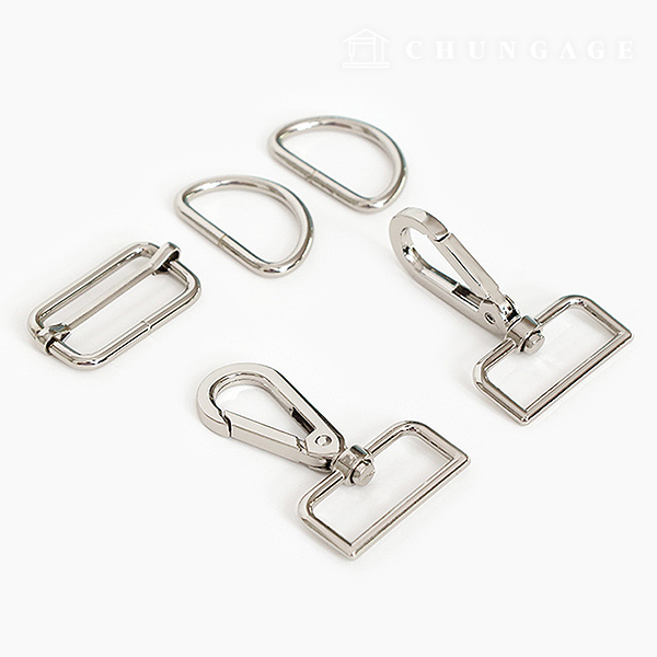 Bag Link Dring Set 32mm Silver 86066