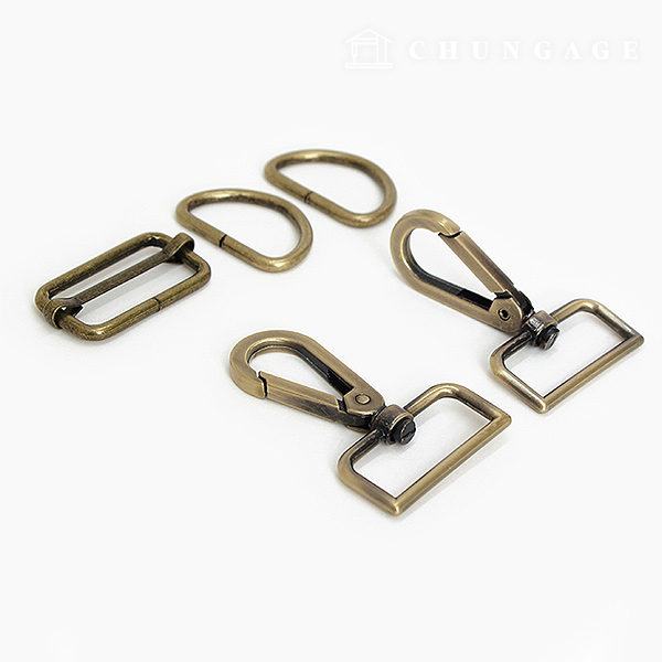 Bag Link Dring Set 32mm Antique Gold 86067