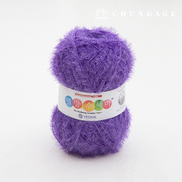 Well-being scrubber yarn glitter knitting yarn scrubber knitting medium purple 012