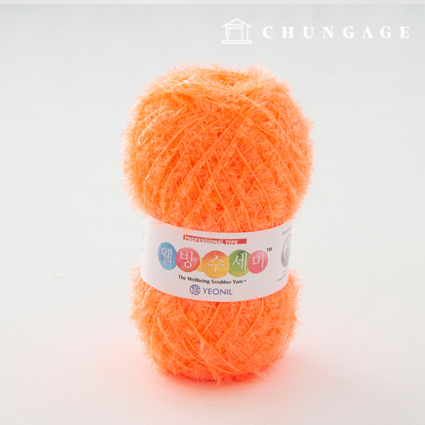 Well-being scrubber thread glitter knitting thread scrubber knitting mango orange 017