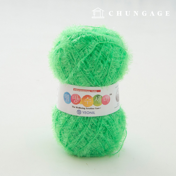 Well-being scrubber yarn glitter knitting yarn scrubber knitting mint green 020