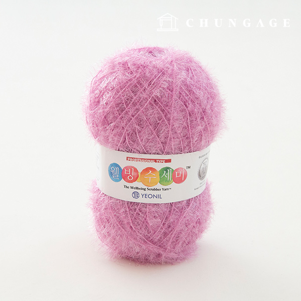 Well-being scrubber yarn glitter knitting yarn scrubber knitting blush pink 029