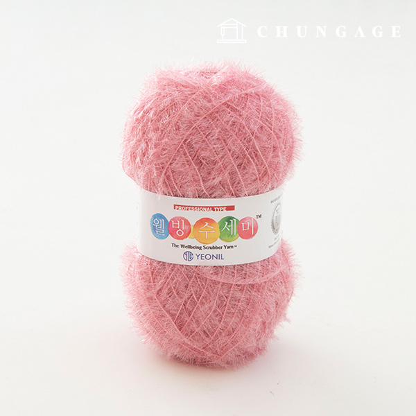 Well-being scrubber yarn Glitter knitting yarn Scrubber knitting Indian Pink 030