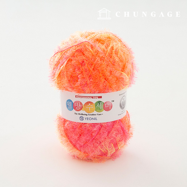 Well-being scrubber thread glitter knitting thread scrubber knitting printing mix orange 031