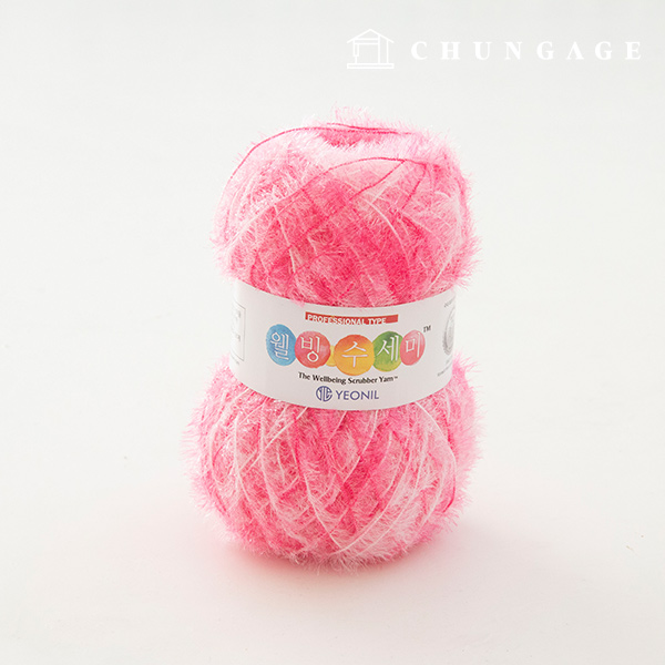 Well-being scrubber thread glitter knitting thread scrubber knitting printing mix pink 035