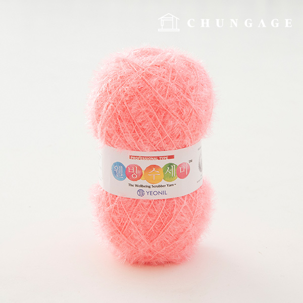 Well-being scrubber yarn glitter knitting yarn scrubber knitting flamingo pink 042