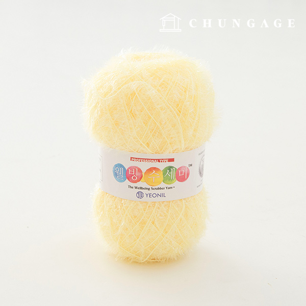 Well-being scrubber yarn glitter knitting yarn scrubber knitting lemon chiffon 046